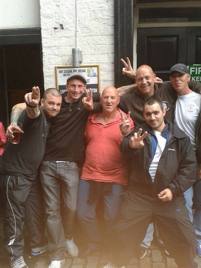 Andrew Doyle with North East EDL members