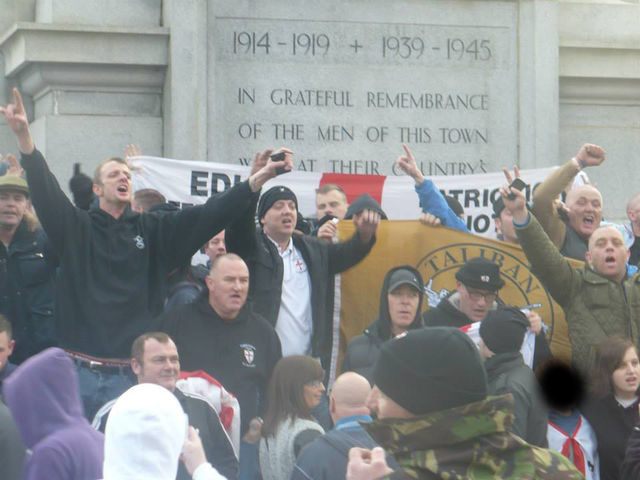Andrew Doyle at NEI ban the burka demo in Hartlepool