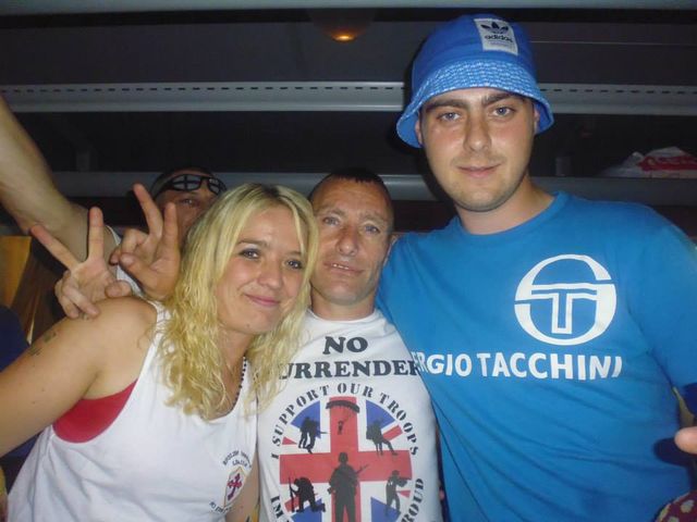 Andrew D Johnson with North East EDL members