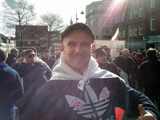 Anthony Dodds at Pegida demo in Newcastle