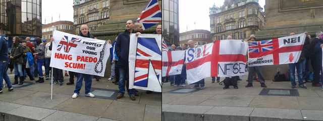 Anthony Dodds photos at NF demo at the Monument in Newcastle