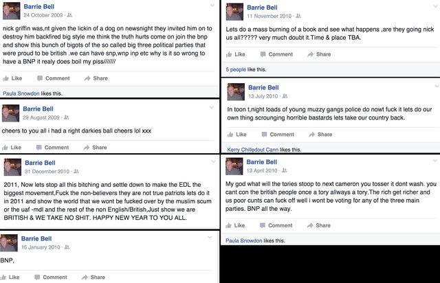 Barrie Bell's BNP support and racism