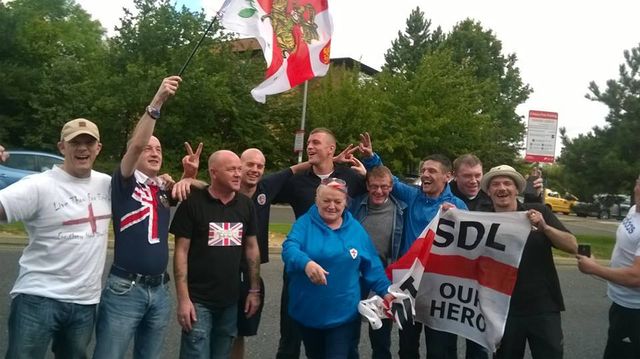 Deirdre with NEI members in Dover - North East EDL