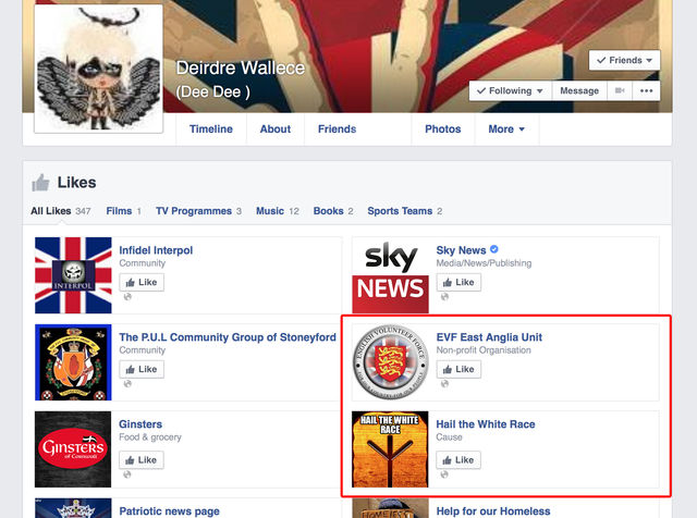 Deirdre support for White supremacy - North East EDL
