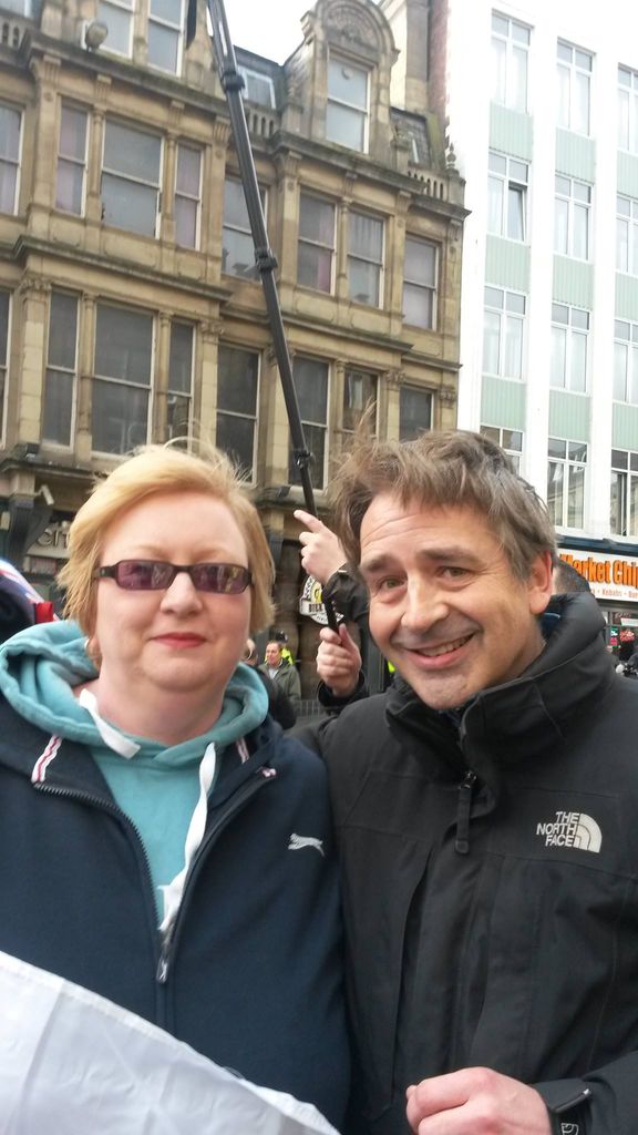 Donna Watson at Pegida demo in Newcastle