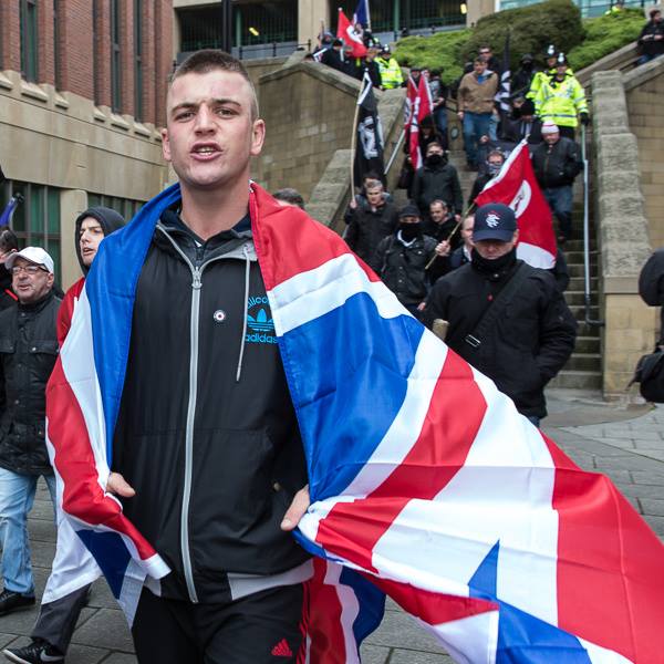Harry Fisken at National Action white man march - Newcastle