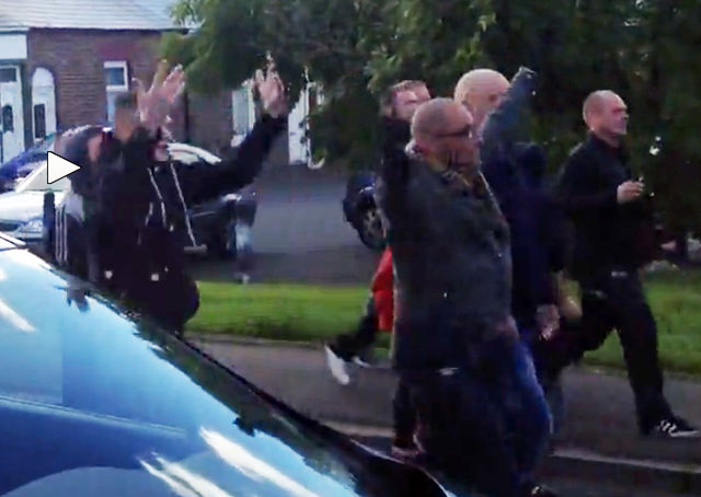 Paul Davison at NEI demo in Sunderland