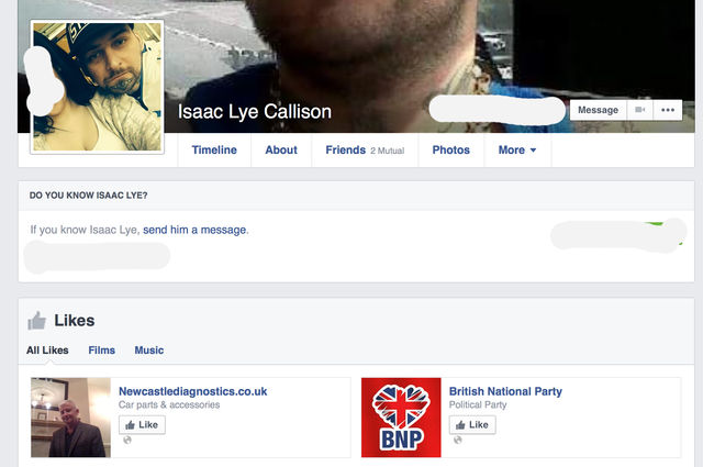 Isaac Callisons support for the BNP
