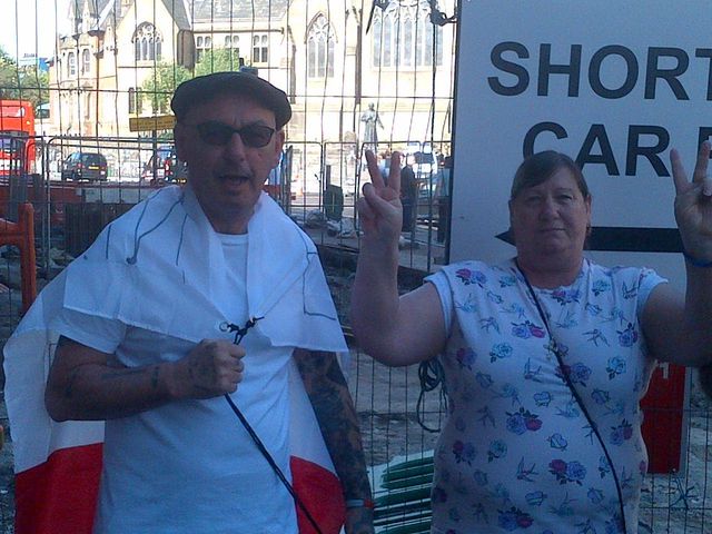 Julie Usher and Billie Steele at North East EDL demo