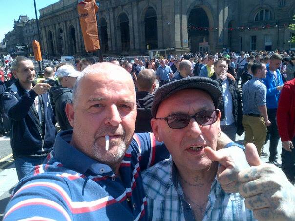 John McMahon and Billie Steele at North East EDL demo May 2013