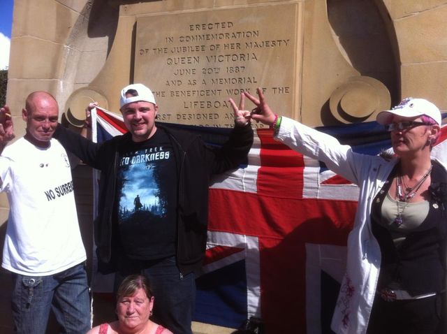 Julie Usher and Billie Steele at North East EDL demo