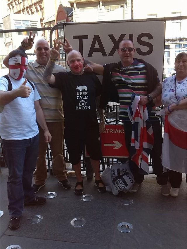 Julie Usher, John McMahon and Billie Steele at North East EDL demo