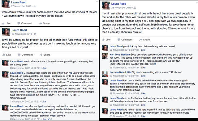 Laura Reed - North East EDL talks about being spat on by her own EDL members