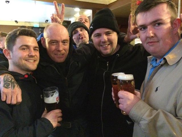 Chris Johnson and Lee 'England' with North East EDL members