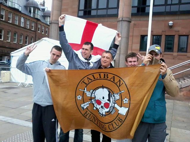 Lee 'England' with North East EDL members in 2013