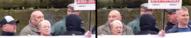 Linzi Brown at National Front demo in Newcastle