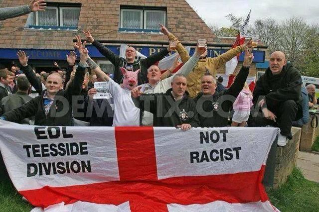 Marc Foster with EDL members