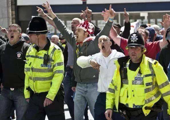 Marc Foster with EDL members