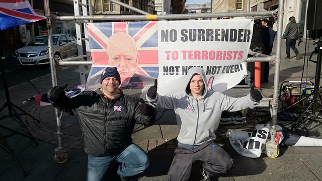 Marcus (William Owen Briggs) Watson - NEI member at Pegida demo in Newcastle