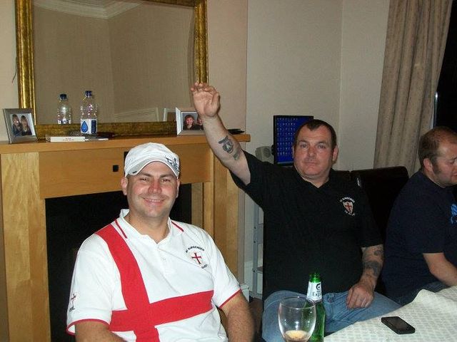 Paul Ross nazi salute - North East EDL