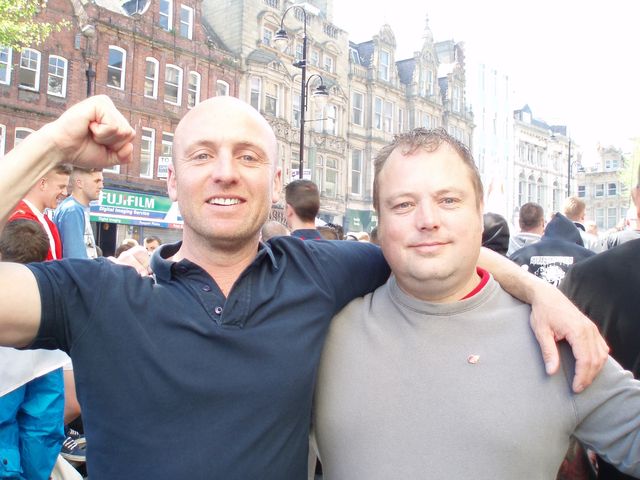 Shaun Ramsay and Tony Hamlinton at North East EDL demo 25th May