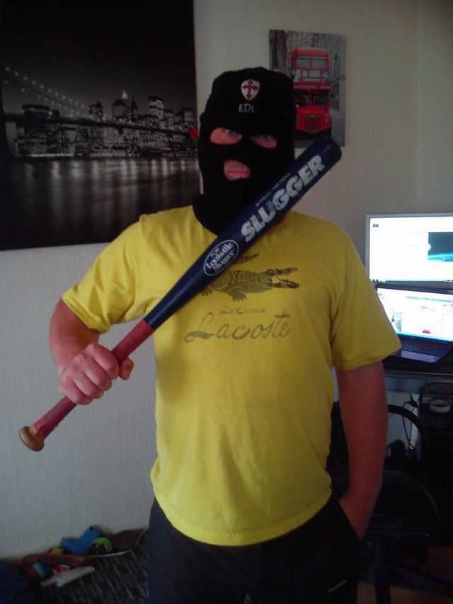 Stanley Burn with Baseball bat and EDL balaclarva
