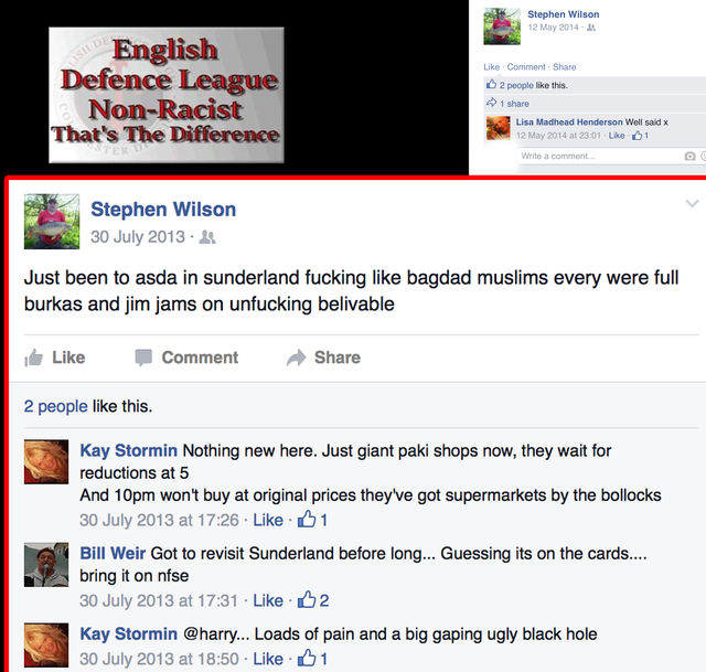 Stephen Wilson - 'not racist' North East EDL