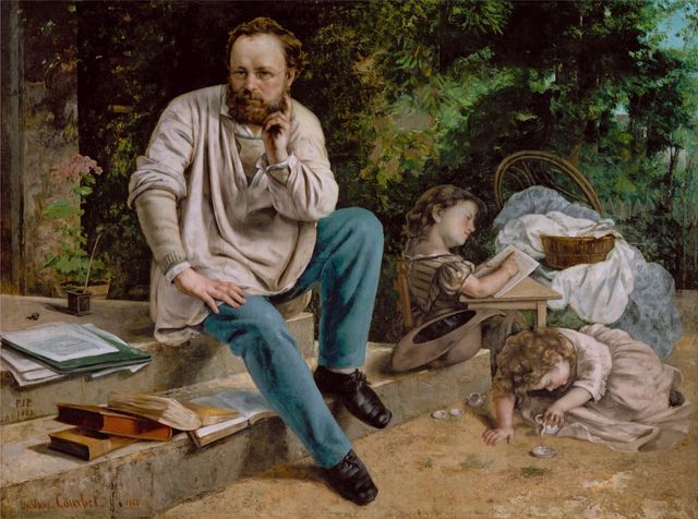 Proudhon and his children, by Gustave Courbet, 1865