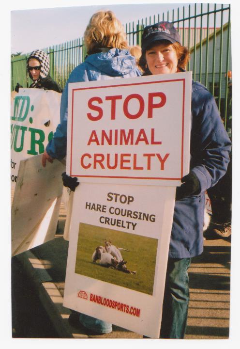 Objecting to hare coursing cruelty...