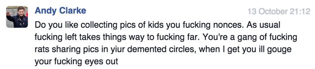 Andy Clarke isn't to happy to find his photo was leaked