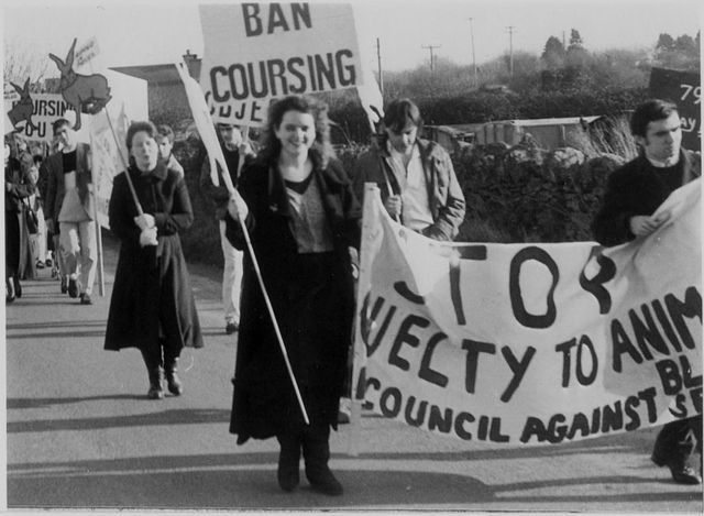 A 1987 demo against hare coursing in Waterford. (a long campaign!)