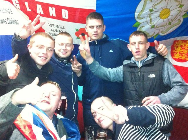 William Hancock with NE EDL Darren Hurst, Chris Smith, Dominic Howe + others