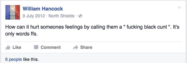 William Hancock's racism