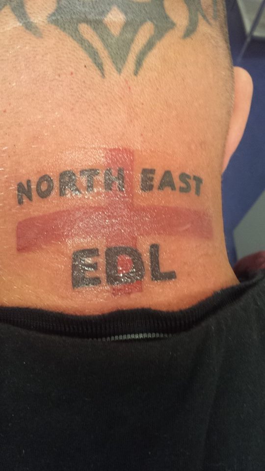 Gary Anthony Doyle - North East EDL tattoo