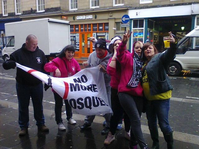 Gary Anthony Doyle outside Butlers Bar - North East EDL