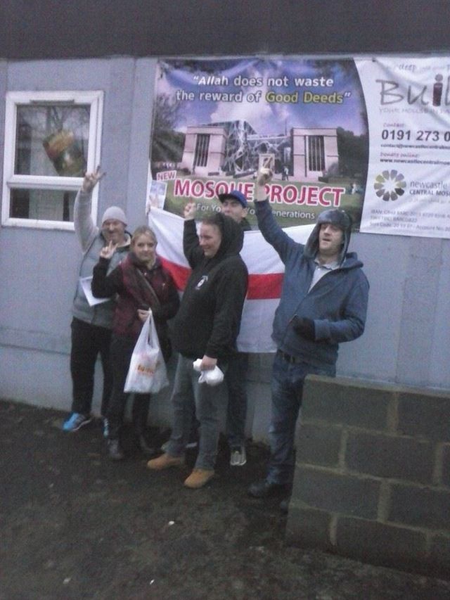 Gary Anthony Doyle with North East EDL target mosque site in Fenham