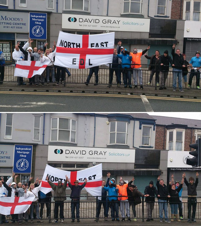 Gary Anthony Doyle with North East EDL (click to enlarge)