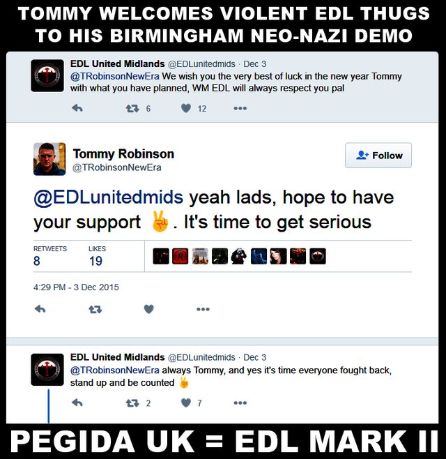 Tommy Welcomes EDLers Into Pegida