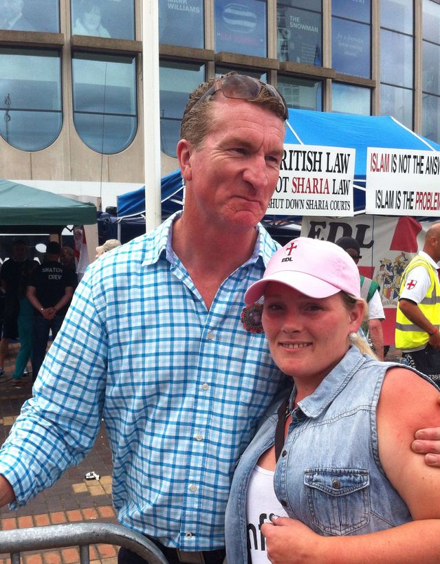 Victoria Armstrong with Kevin Carroll - North East EDL