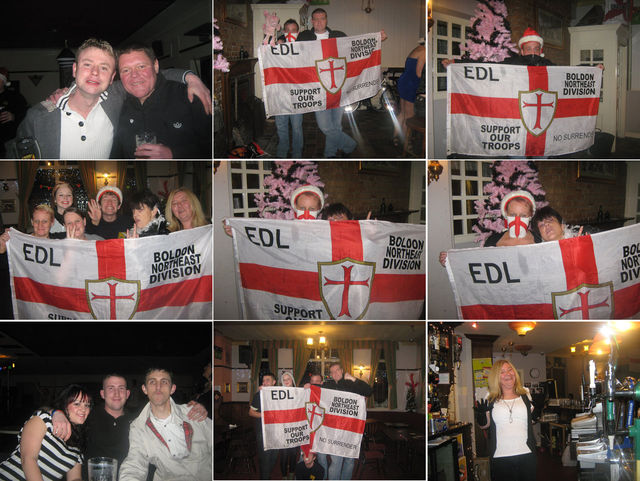 North East EDL at The Flat Tops in Boldon - Darren Harriette and Heidi visible