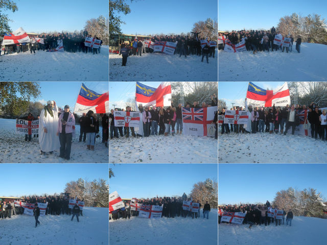 27th November 2010 - North East EDL. Billy Arthur masked, Darren Hurst visible