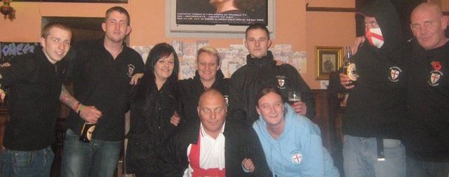 Nick Mills with North East EDL members