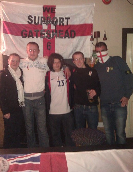 Billy Arthur - North East EDL member (EDL flag bottom corner on the left)