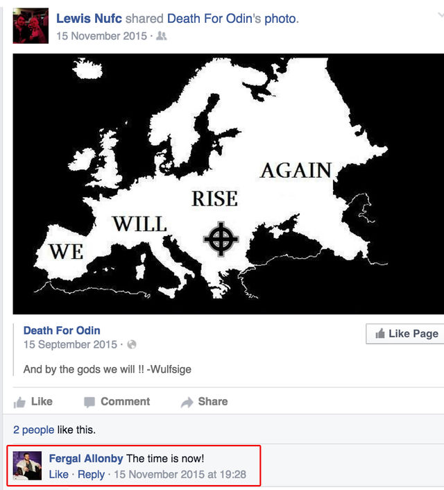 Anthony Hansen's support for White Power and White Supremacy
