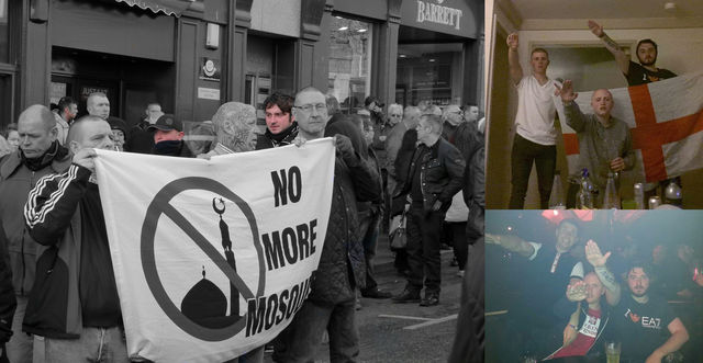 Neo-Nazis Charlie Marston + Dom Howe at Pegida rally Newcastle