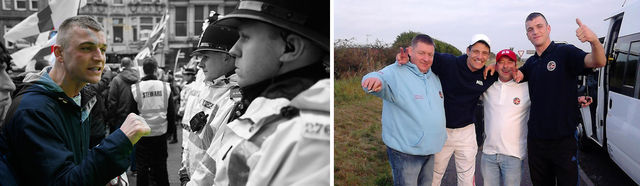 Tommy Allan at Pegida Rally + NEI - Harry Fisken, Alan Rain