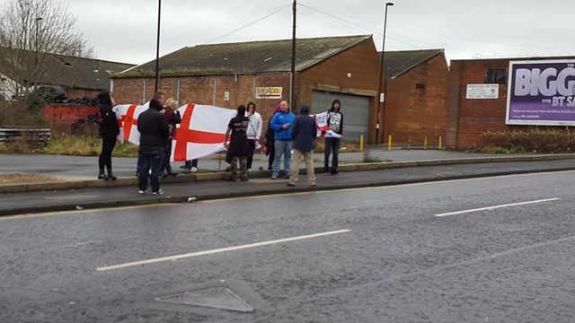 Most recent Fascist activity in Newcastle - EDL members oppose anti-ISIS demo