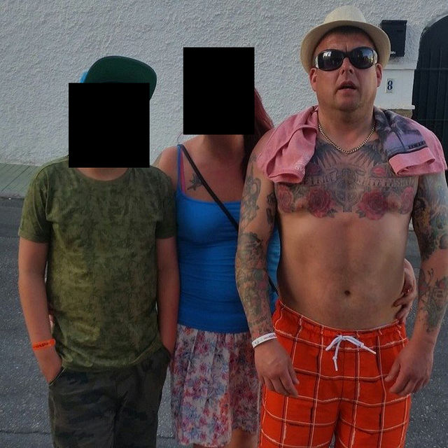 Colon Holmes 'white pride - white passion' white power symbol body/chest tattoo