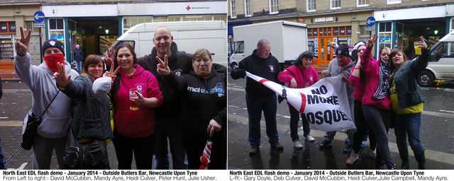 Mandy Ayre - North East EDL flash demo Newcastle - Outside Butlers Bar