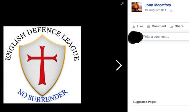 John Mccaffrey support for EDL since 2011